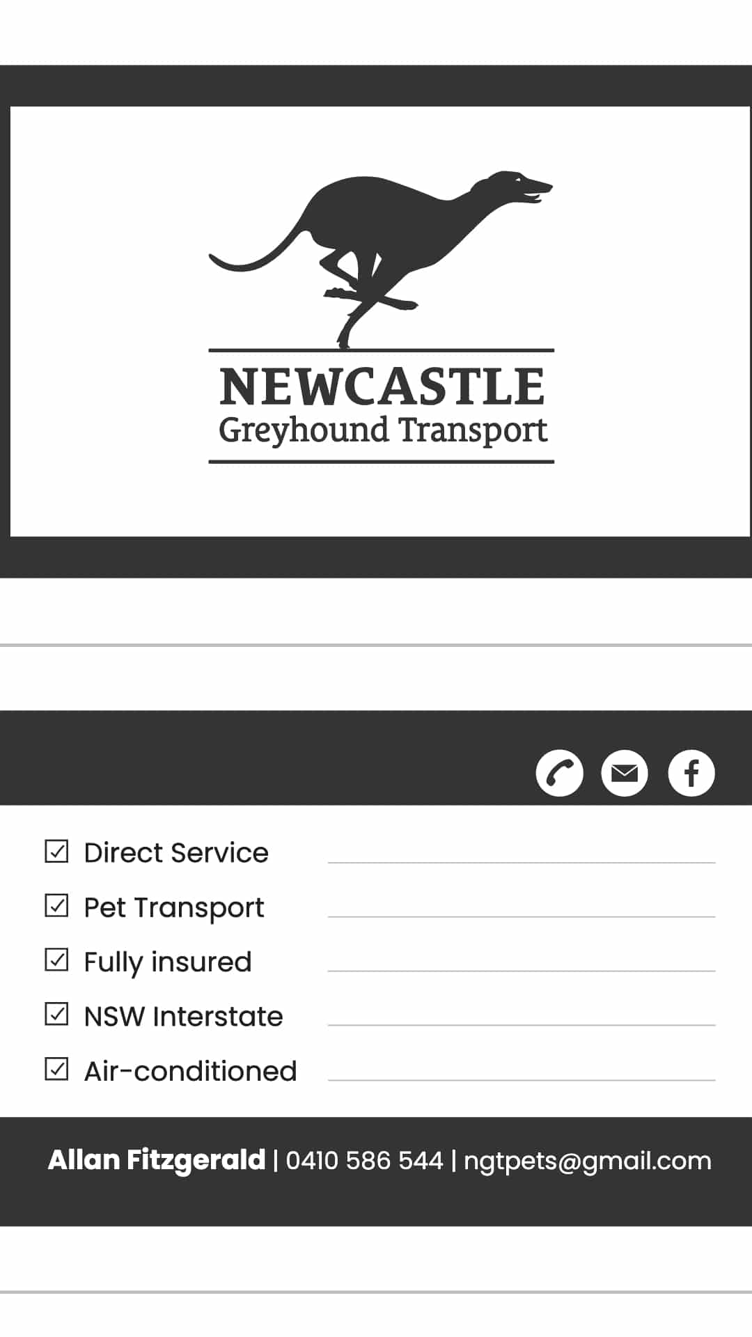 Newcastle Greyhound Transport NSW GBOTA Greyhound Breeders Owners